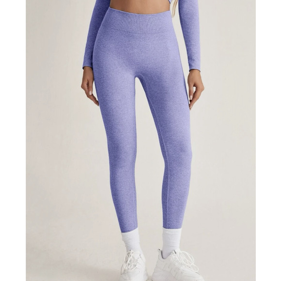 shein Purple Seamless High Stretch Sports Leggings Size 4 - Picture 2 of 8